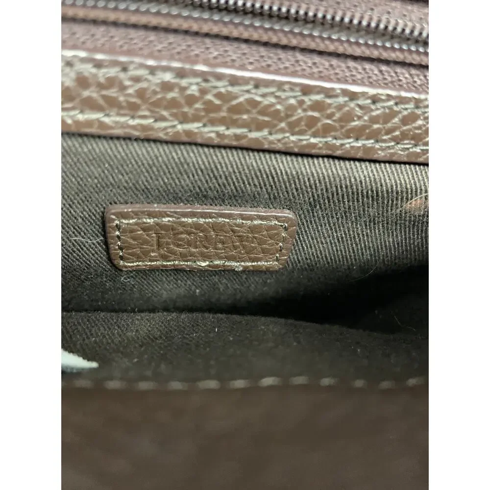 J. Crew 100% Wool Brown Window Pane Check Chain and Leather Trim Shoulder Bag